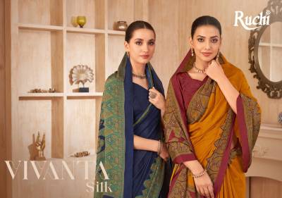 RUCHI SAREE VIVANTA SILK VOL-38 37601-A TO 37603-D DESIGNER SILK SAREE WHOLESALER IN INDIA